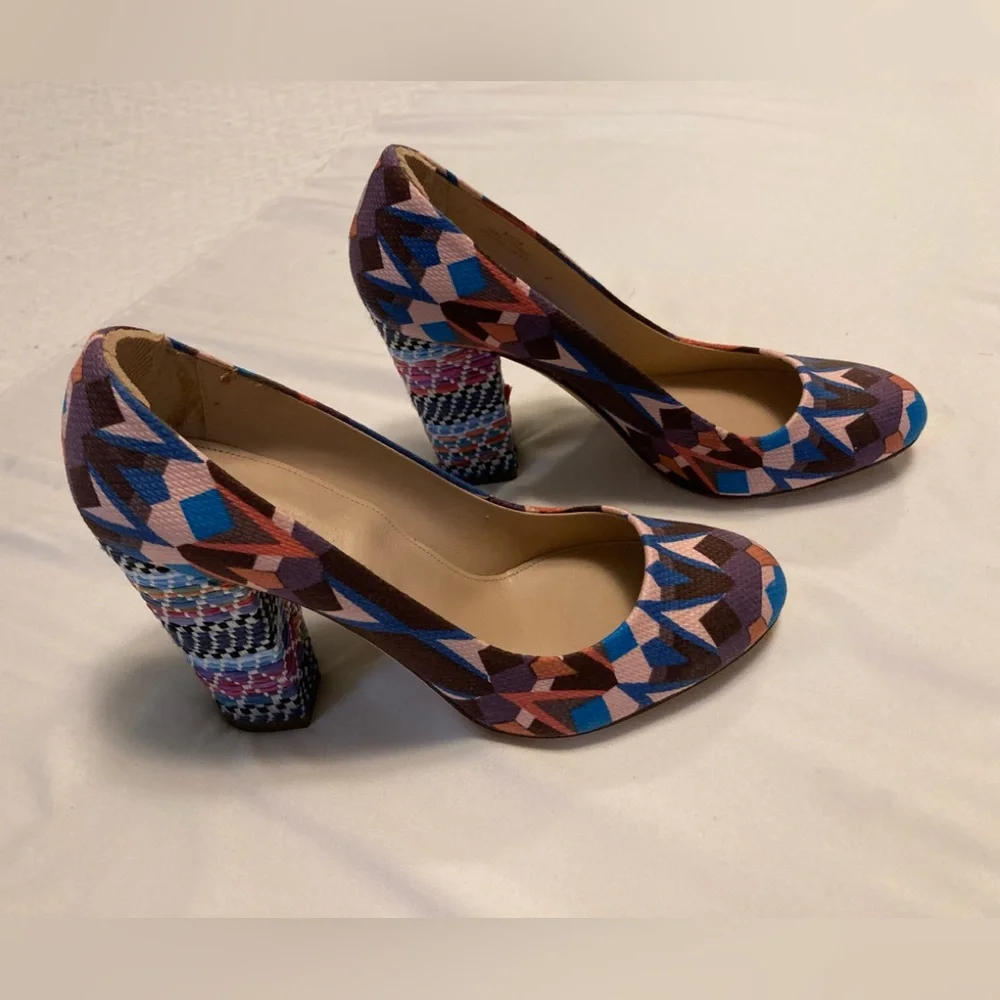 New J. Crew Multicolored Pump with 3-3/4” heels., size 7.5. Never worn. - Picture 2 of 14